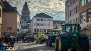 Protest der landwirte am 9. Januar in mainz