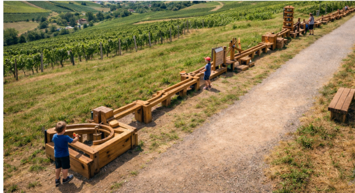Collage Holzkugelbahn Holzkugelbahn in Nierstein