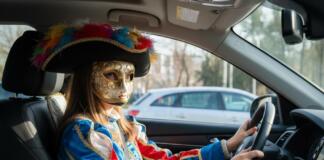 Kostümiert am Steuer