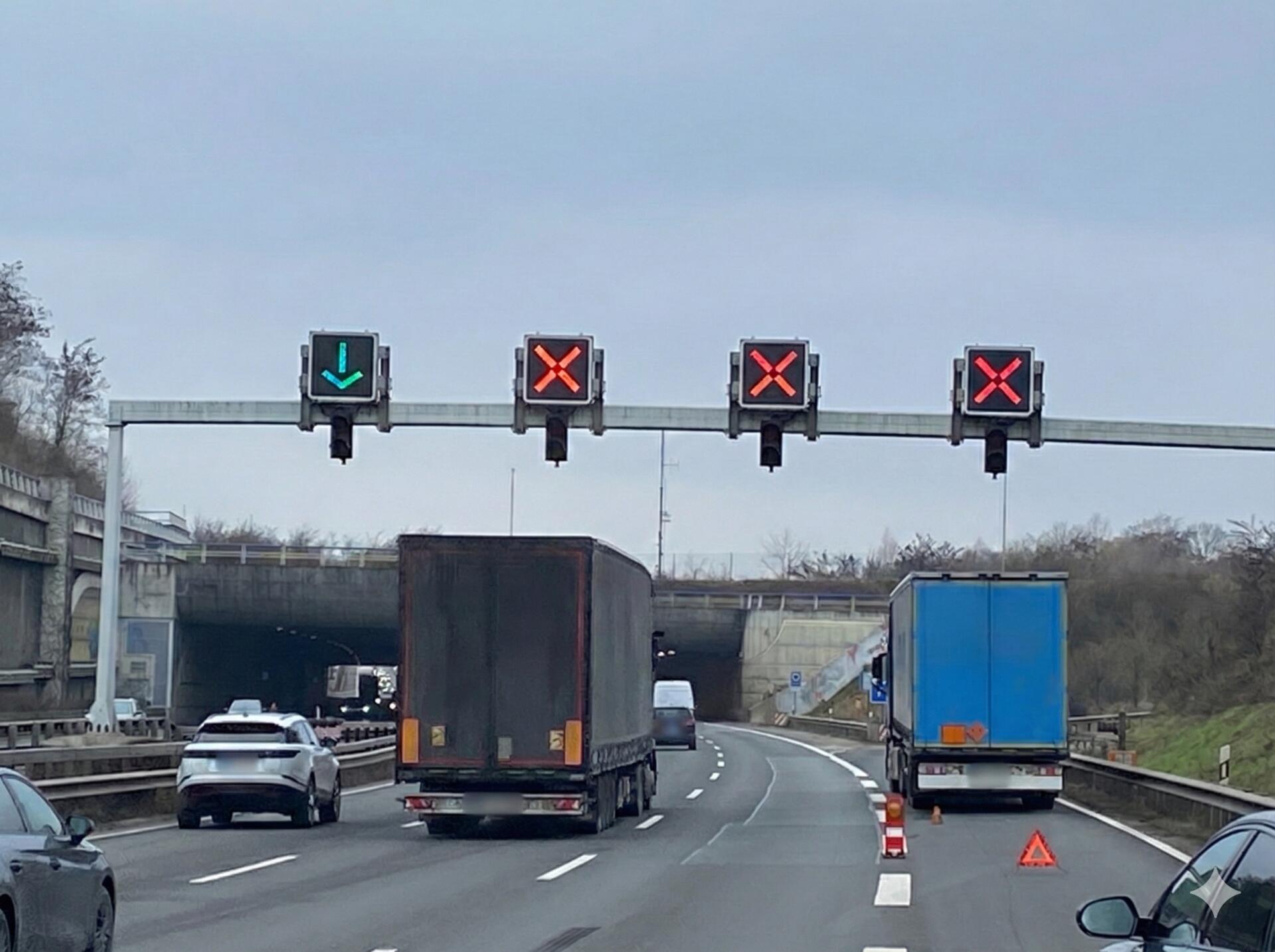 LKW-Panne auf der A60 bei Hechtsheim