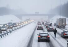 Schnee-chaos auf der a3 bei wiesbaden Schnee-chaos in wiesbaden