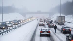 Schnee-Chaos in Wiesbaden