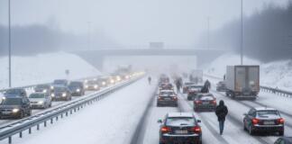 Schnee-Chaos in Wiesbaden