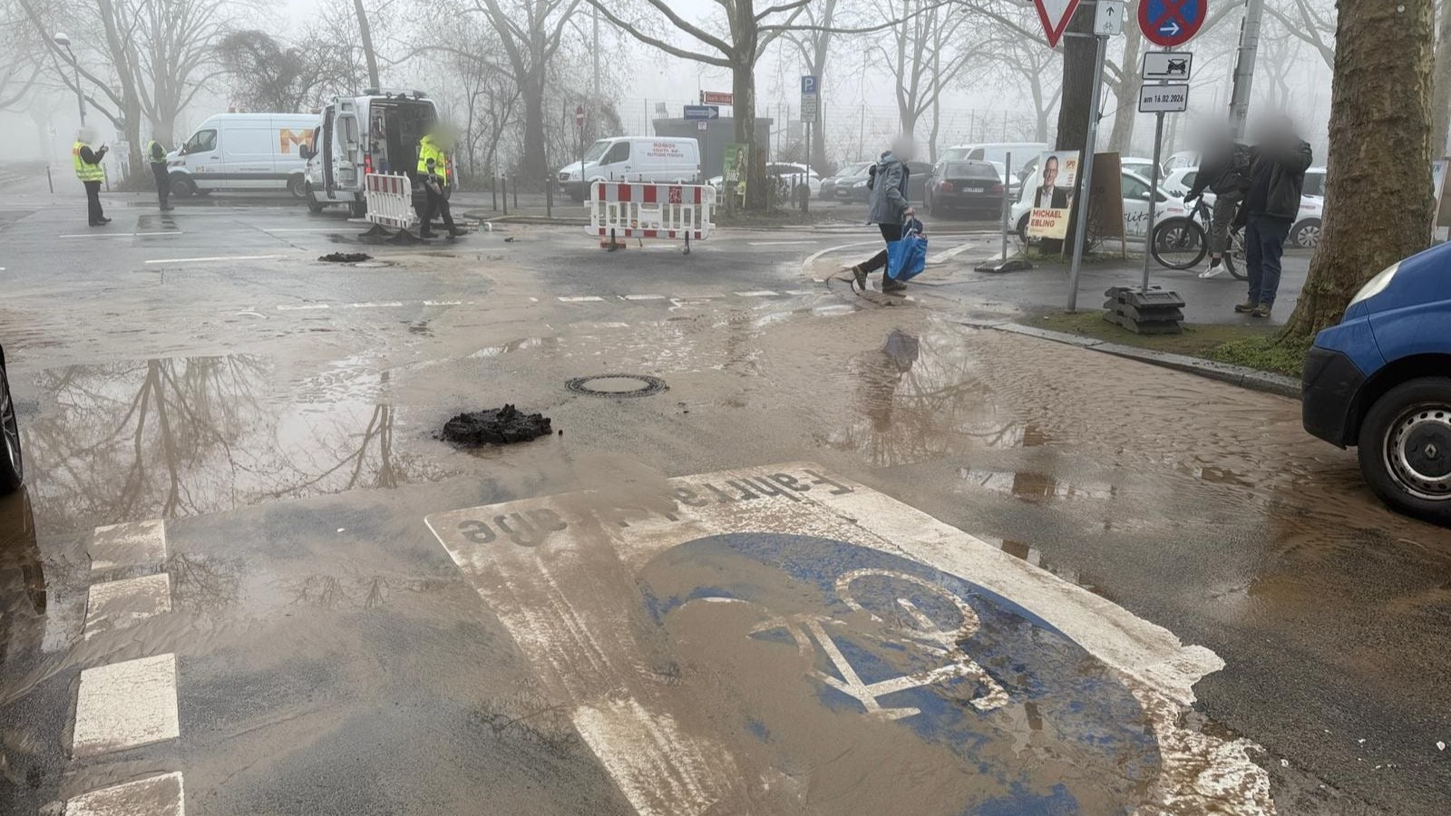 Wasserrohrbruch in Mainz | Quelle: Privat