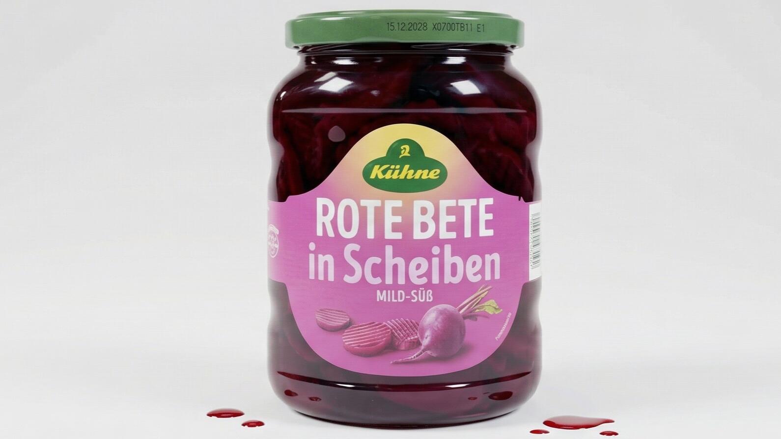 Bundesweiter Rückruf bei Kühne für Rote Bete