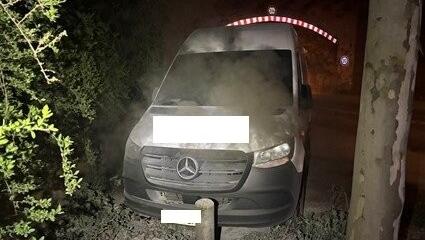 Brandstiftung in Worms: Brennender Gefahrgut-Transporter entdeckt