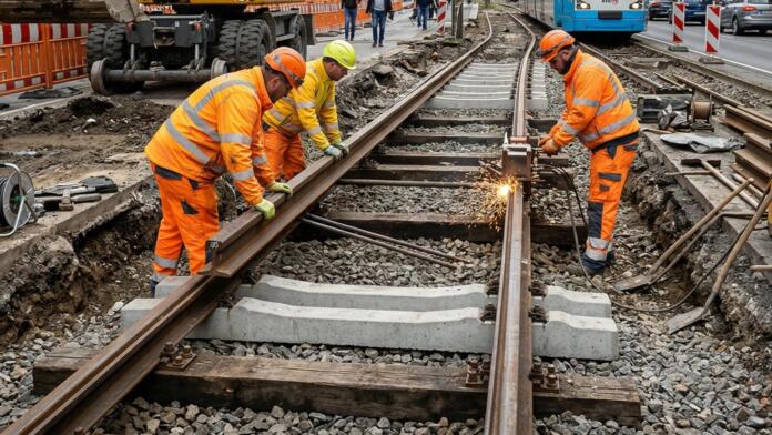 Gleisbauarbeiten in Frankfurt legen Altstadtstrecke lahm Gleisbauarbeiten in Frankfurt legen Altstadtstrecke lahm
