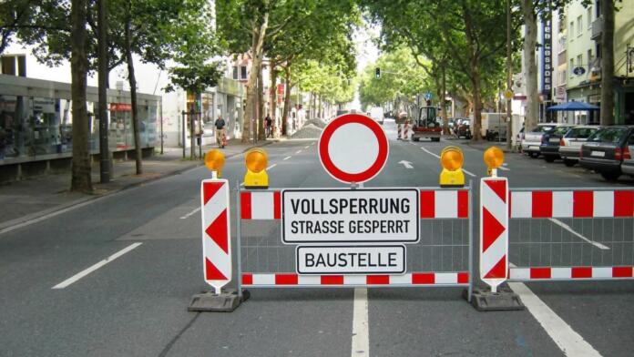 Sperrung der Großen Langgasse in Mainz