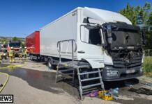 LKW-Brand in Nieder-Olm: Flammen am Toom Baumarkt LKW-Brand in Nieder-Olm: Flammen am Toom Baumarkt