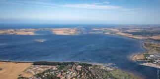Blick über die Wismarbucht und Poel Richtung Salzhaff