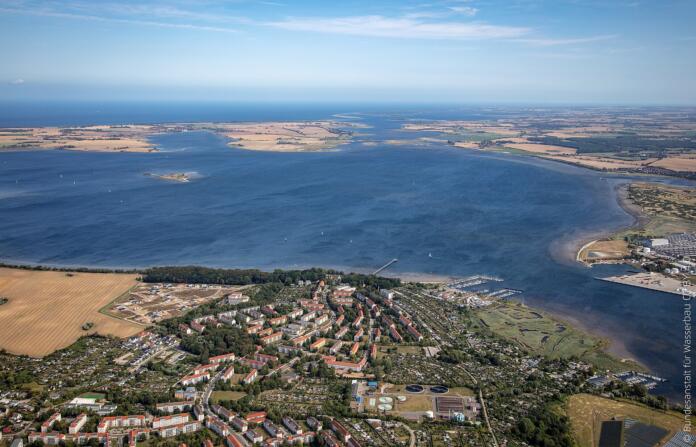 Blick über die Wismarbucht und Poel Richtung Salzhaff