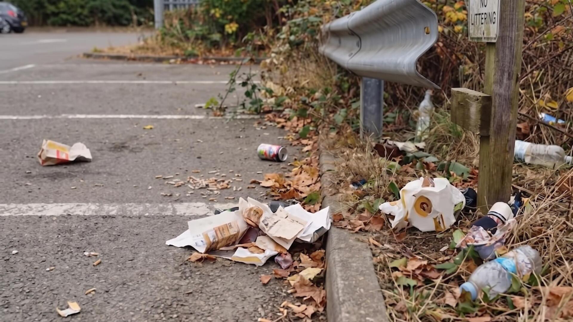 Müllschneise in der Rheinallee