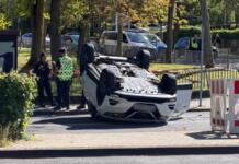 Auto überschlägt sich bei Unfall in Wiesbaden Unfall in Wiesbaden