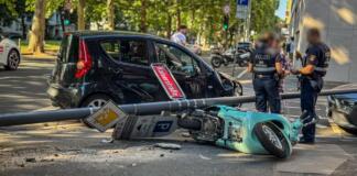 Kurioser Unfall in der Mainzer Innenstadt: Senior löst teure Kettenreaktion aus
