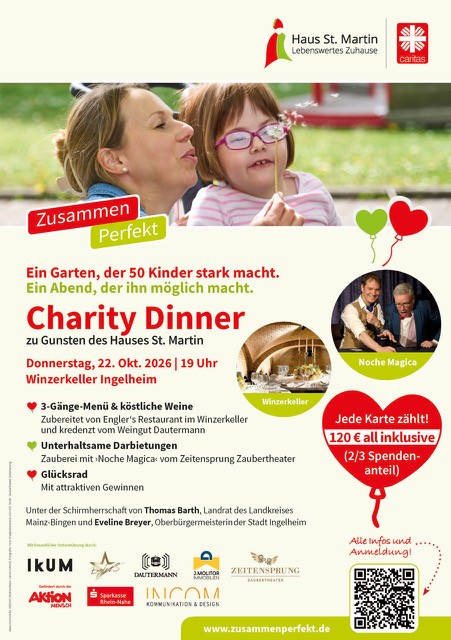 Plakat charity-dinner haus st. Martin ingelheim