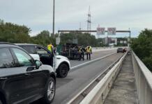 A643 Mainz-Mombach: Polizei und Autofahrer packen nach Unfall gemeinsam an Unfall auf der A643 bei Mainz-Mombach | Foto: BYC-News