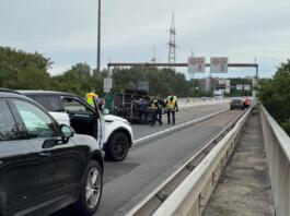 A643 Mainz-Mombach: Polizei und Autofahrer packen nach Unfall gemeinsam an Unfall auf der A643 bei Mainz-Mombach | Foto: BYC-News