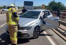 Unfall mit Reisebus und Ferienkindern auf der B41 bei Bretzenheim B41 Bretzenheim