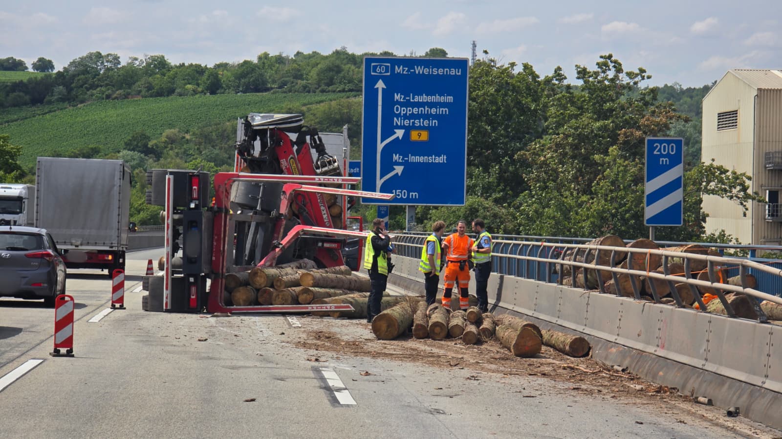 Unfall A60 Mainz-Weisenau