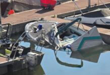 Sportboot am Zollhafen Mainz gekentert Sportboot im Zollhafen Mainz gekentert | Foto: BYC-News | Thorsten Lüttringhaus