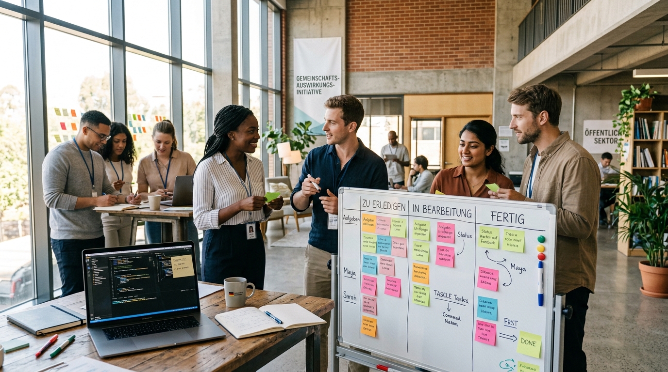 Product Owner, Team-Arbeit, Bild: KI-generiert
